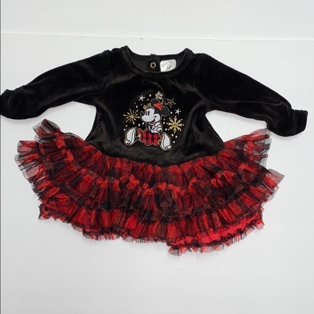 Disney Minnie Mouse Christmas dress with tutu velvet sz 3-6 months holiday dress